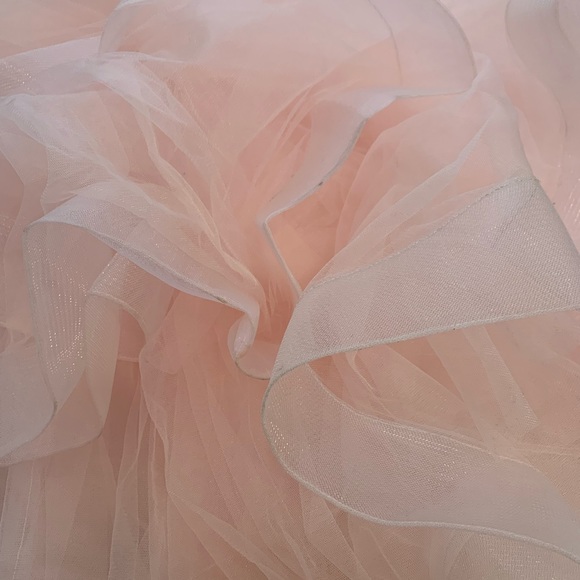 La Femme Ruffled V neck Dress with slit - Picture 6 of 7